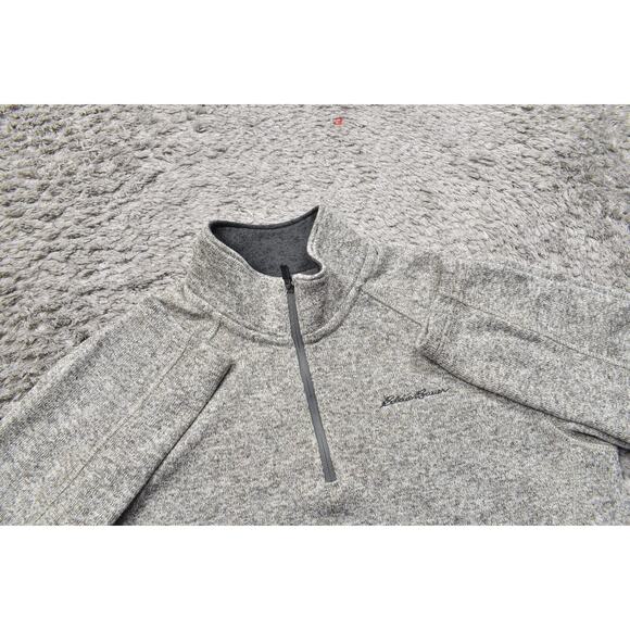 Eddie Bauer Beige Pullover Sweater, L, Polyester, Quarter Zip Fleece - Picture 6 of 7